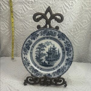 Antique Doulton Burslem “Madras” Blue Transferware Plate – England